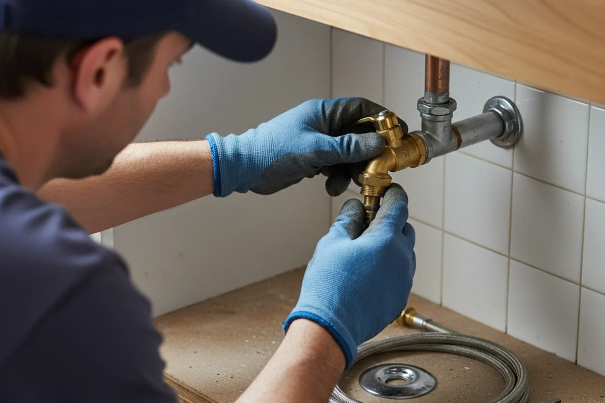 Shutoff valve and fitting work during Emergency Plumbing in Woosung